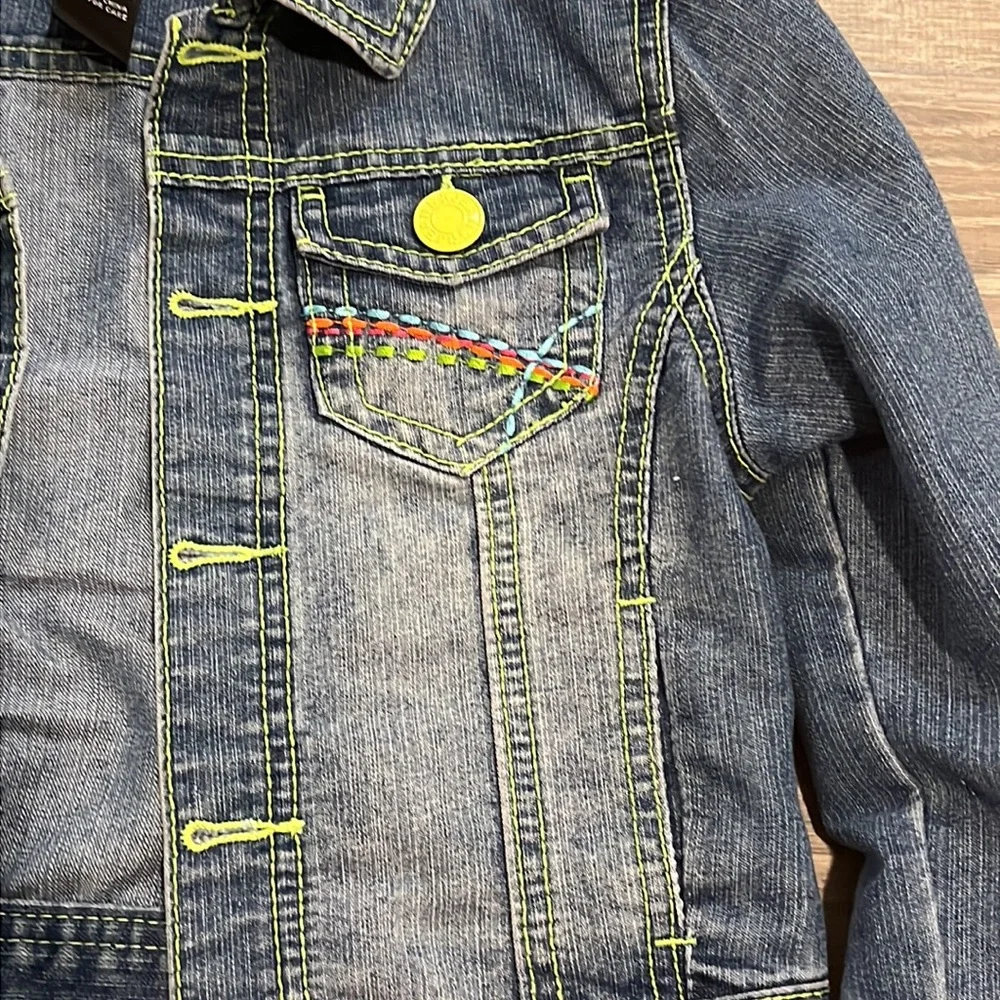 2000’s Kids IZ Amy Byer Jean Jacket Neon Stitching